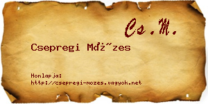Csepregi Mózes névjegykártya